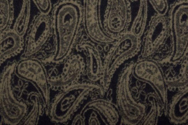 Fleece so vzorom s kašmírovým khaki vzorom Q22145-127