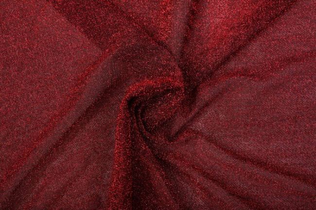 Priesvitná pletenina v čierno-červenej farbe 05587/015