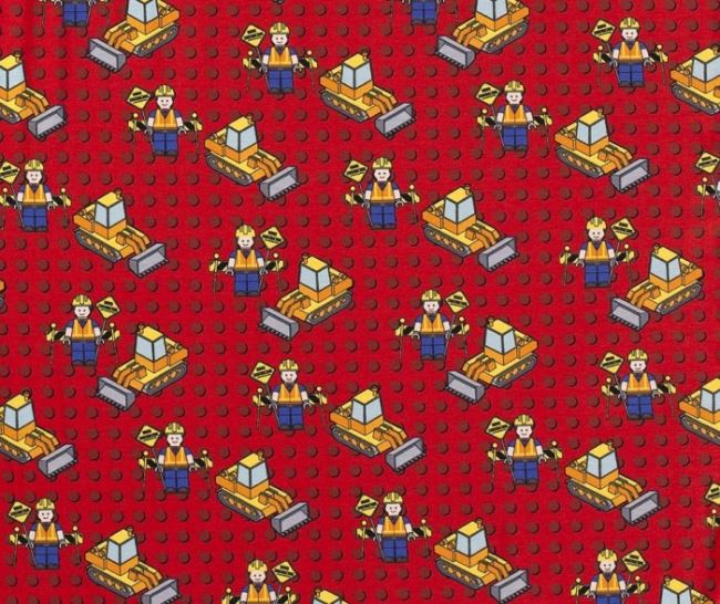 Bavlnený úplet v červenej farbe s potlačou lega a igráčika 13680/015
