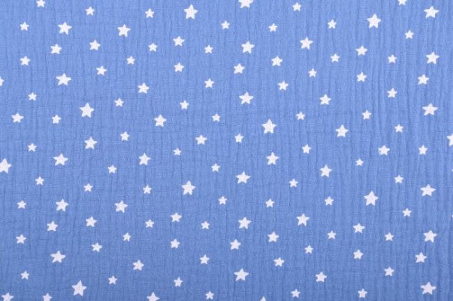 Mušelín v modrej farbe s potlačou hviezdičiek 13057/006