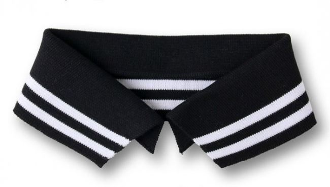 Golier z BIO bavlny v čiernej farbe s bielou prúžkou vel.S 473S82C/10