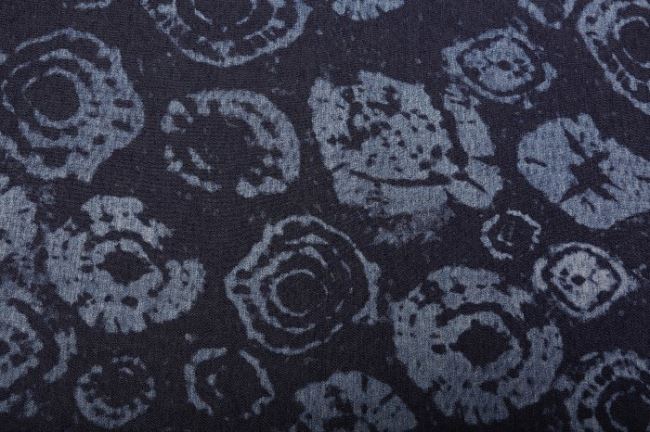 Džínsovina tmavo modrá s batikovaným vzorom 5038/008