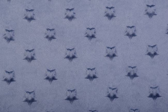 Minky fleece v tmavo šedej farbe s hviezdičkami 61947