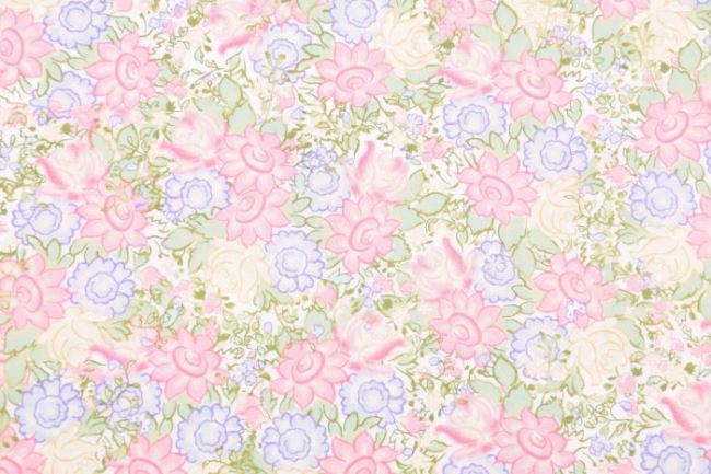 Americká bavlna na patchwork s kvetmi 199PYOPM/87