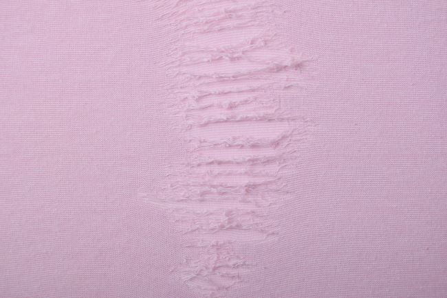 Strečový úplet v ružovej farbe s imitáciou dier 03684/012