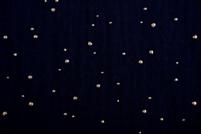 Mušelín v čiernej farbe so zlatými bodkami 183251