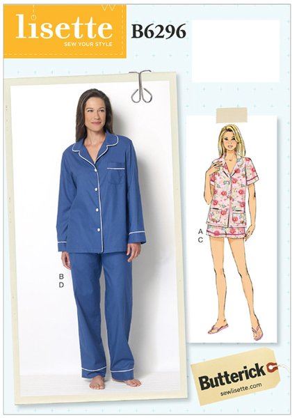 Strih Butterick na dámske pyžamo vo veľkosti 32-40 B6296-A5