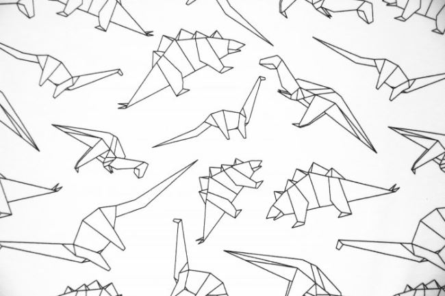 Bavlnený úplet s origami dinosaurov 9524/050