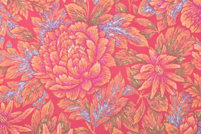 Americká bavlna na patchwork s veľkými kvetmi 199PYOPM/85