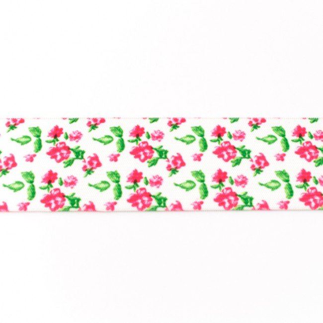 Ozdobná guma so vzorom drobných kvetov 4 cm 10355