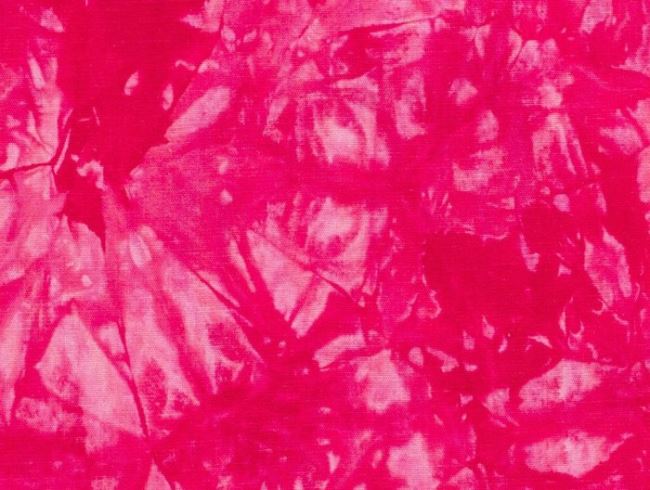 Viskózová látka s prímesou ľanu s batikovanou ružovou potlačou 13180/017