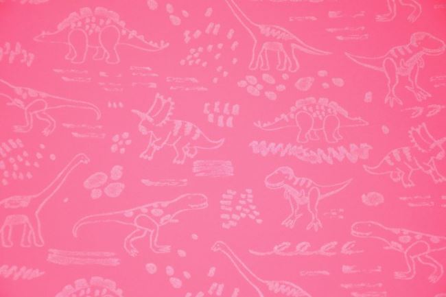Reflexný softshell v neónovo ružovej farbe so vzorom dinosaurov KC8273-117