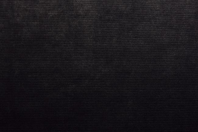 Nicky velour v čierne farbe s jemným rebrovaním 182103