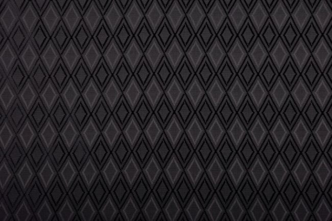 Podšívka polyesterová v čiernej farbe s tkaným vzorom PD919
