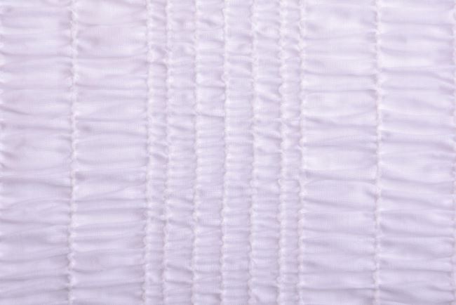 Bavlnená látka v bielej farbe so žabičkovým vzhľadom 133.459/5003
