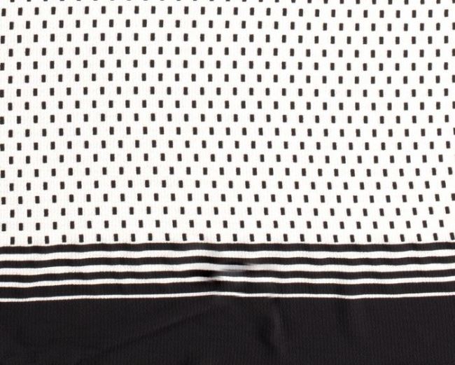 Krepšifón v bielej farbe s čiernym vzorom 13210/050