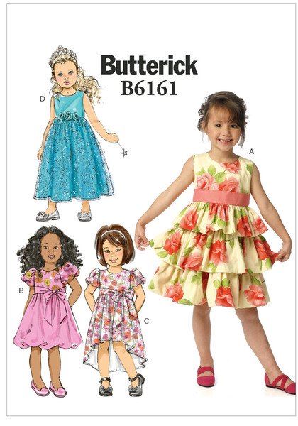Strih Butterick na detské šatôčky vo veľkosti 92-116 B6161-CDD