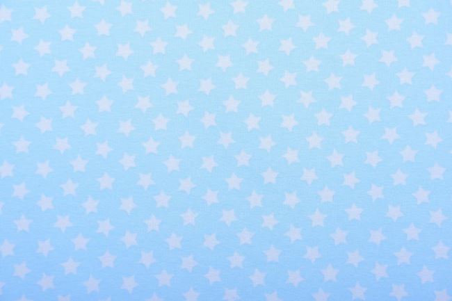 Bavlnený úplet vo svetlo modrej farbe s potlačou hviezdičiek 131.951/3013