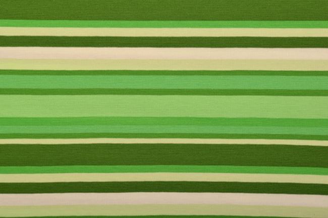 Bavlnený úplet s potlačou zelených pruhov 61416