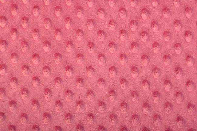 Minky fleece v staroružovej farbe s vytlačenými bodkami 03347/013