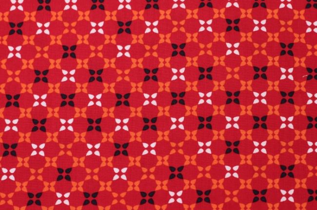 Červená bavlna so vzorom 6509/015