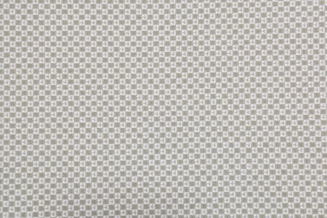 Kostýmová látka v šedej farbe s drobným vzorom tkanej kocky 17550/215