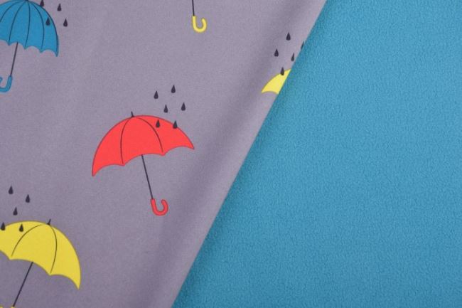 Softshell v šedej farbe s potlačou dáždnikov KC8197-166