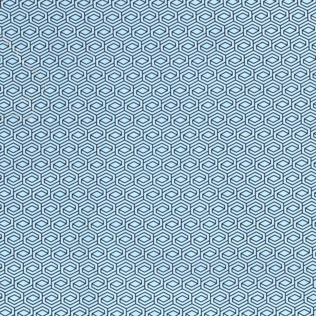 Popelín v modrej farbe s geometrickou potlačou 15552/003