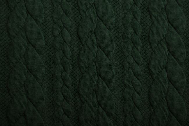 Pletenina v tmavo zelenej farbe s vrkôčiky 13423/201