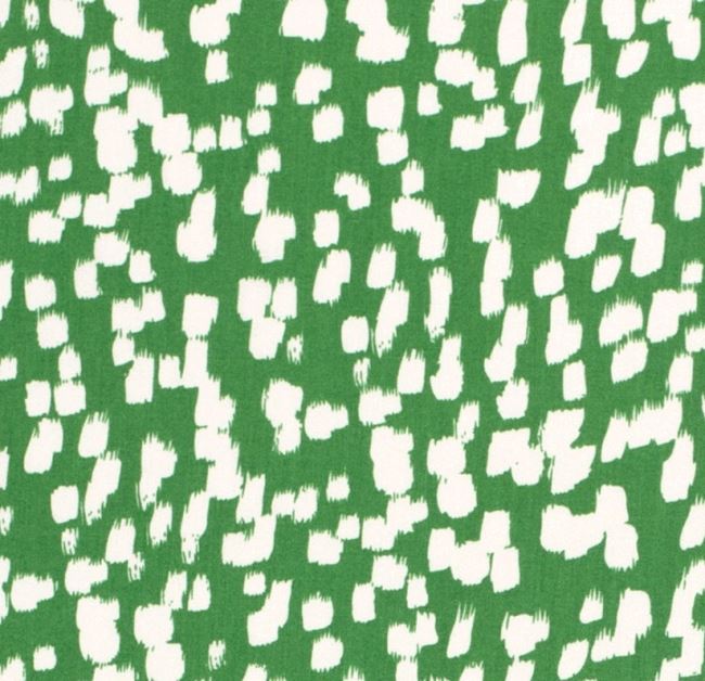 Viskózová látka v zelenej farbe s nepravidelnou potlačou čiar 19047/025