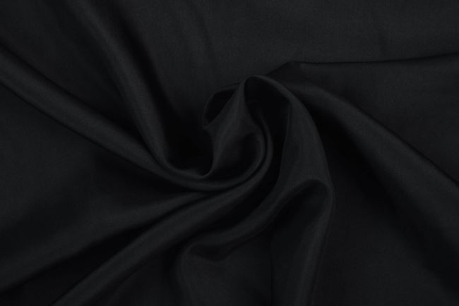 Luxusný hodváb s leskom čiernej farbe MAR027