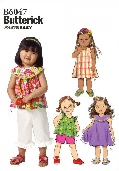 Strih Butterick detské oblečenie vo veľkosti 86-104 B6047-CCB