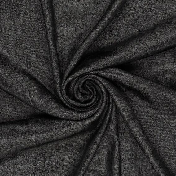 Košeľová džínsovina v čiernej farbe s leskom 20245/999