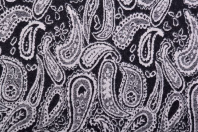 Fleece so vzorom s kašmírovým šedým vzorom Q22145-151