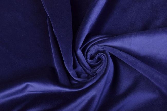 Bavlnený zamat v tmavo modrej farbe 999/008