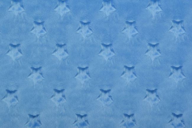 Minky fleece v modrej farbe s hviezdičkami 61940