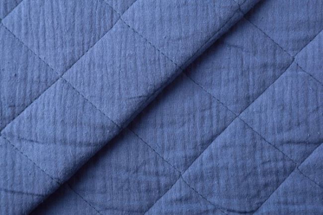 Bavlnený prešiv z mušelínu v modrej farbe 133543.3028