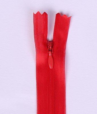 Skrytý zips v červenej farbe 20cm I-3W0-20/362