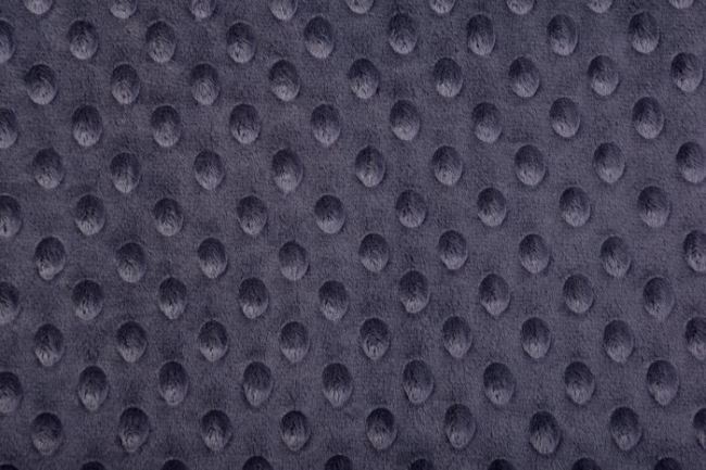 Minky fleece v tmavo šedej farbe s vytlačenými bodkami 03347/068