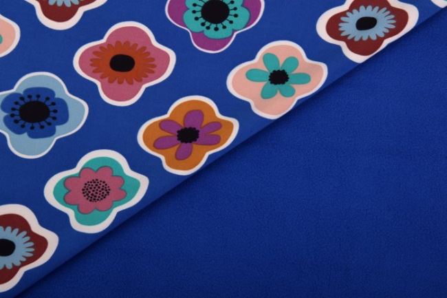 Softshell v modrej farbe s kvetmi 2400/003