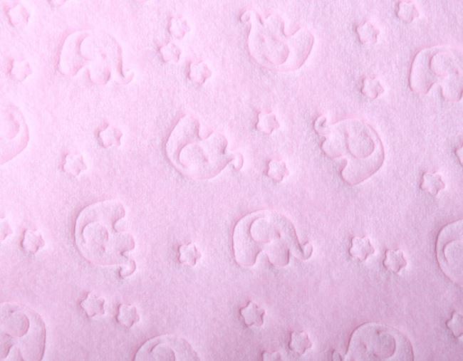 Flanel fleece ružovej farby so slonmi 129.360/5017