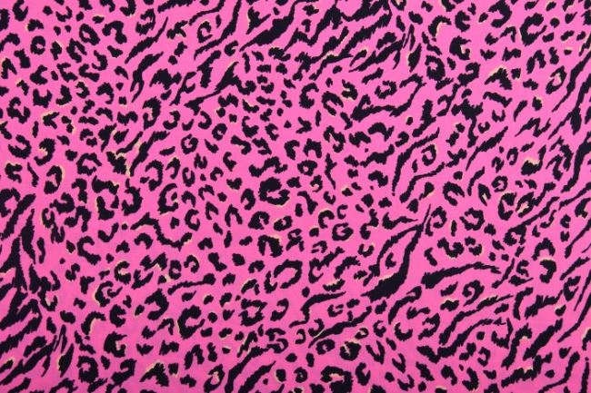 Viskózová látka v ružovej farbe so zvieracím vzorom 11744/017