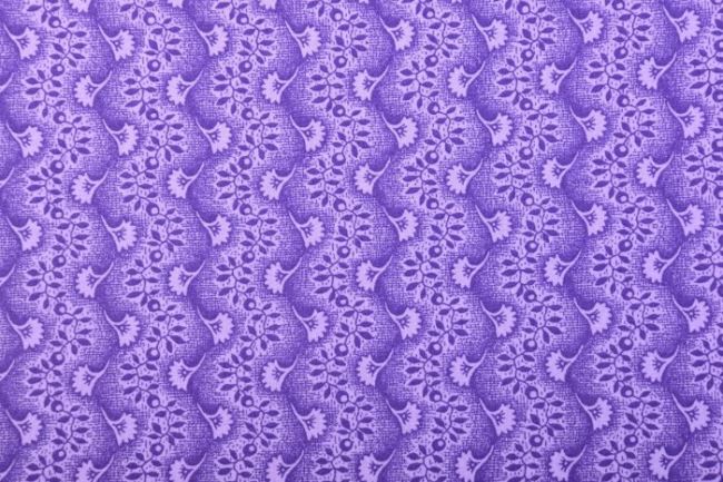Americká bavlna na patchwork vo fialovej farbe s ornamentmi 199PYOPM/46
