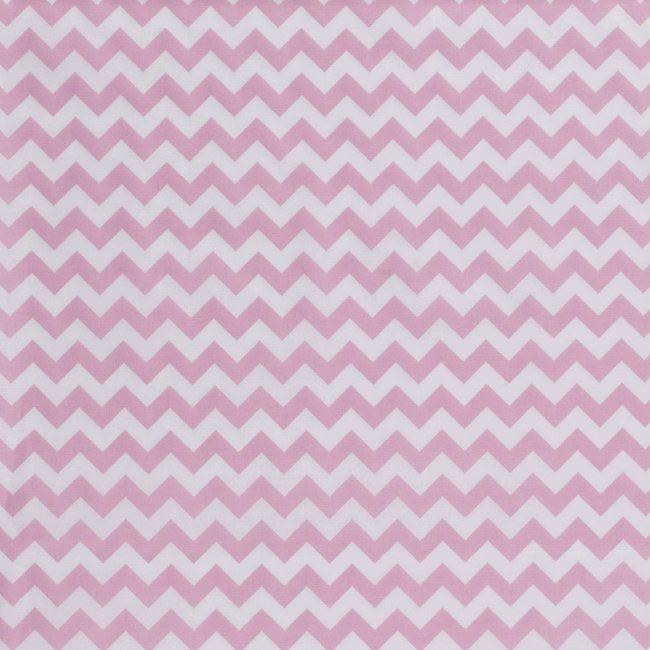 Bavlnená látka s cik-cak vzorom v bielej a ružovej farbe 13101/013