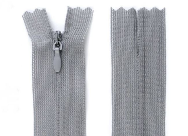 Skrytý zips v šedej farbe 45cm I-3W0-45-316