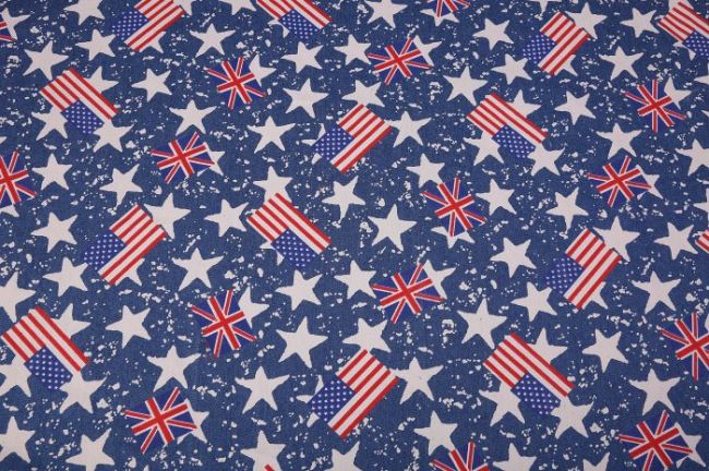Džínsovina so vzorom amerických vlajok 2123/003