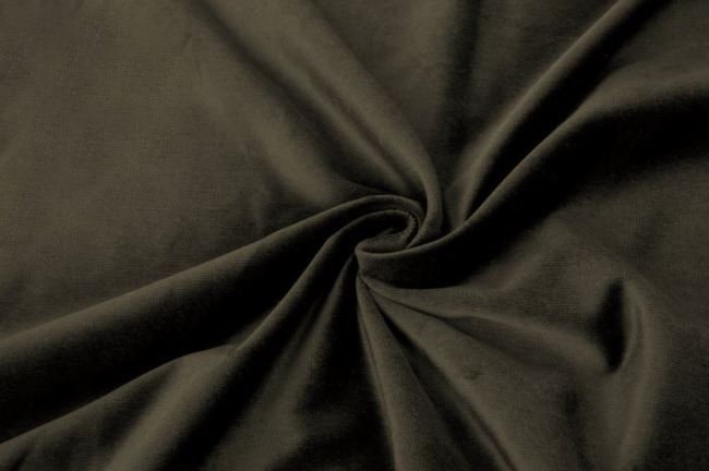 Bavlnený zamat tmavo šedý s nádychom khaki farby Z13H257