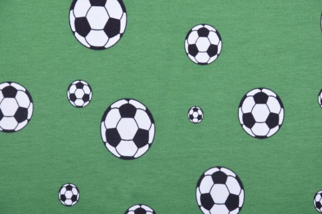 Bavlnený úplet v zelenej farbe s futbalovou loptou 11326/025