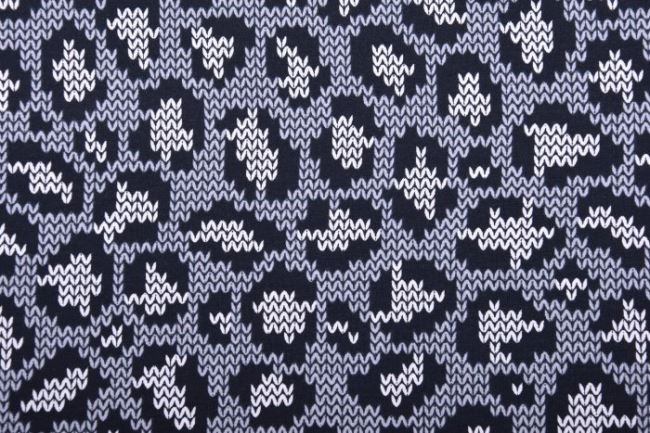 Bavlnený úplet v šedej farbe s potlačou väzby pleteniny 63543