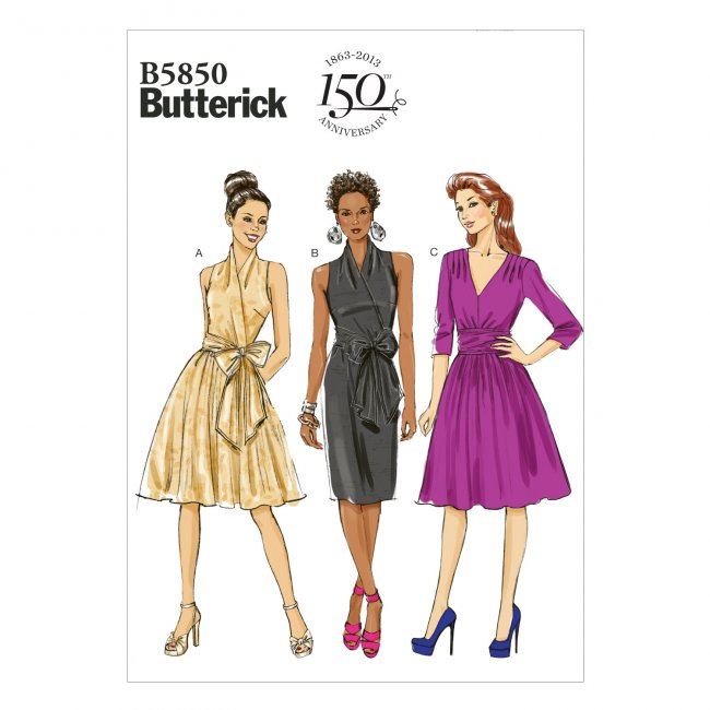 Strih Butterick na dámske elegantné šaty vo veľkosti 46-54 B5850-F5